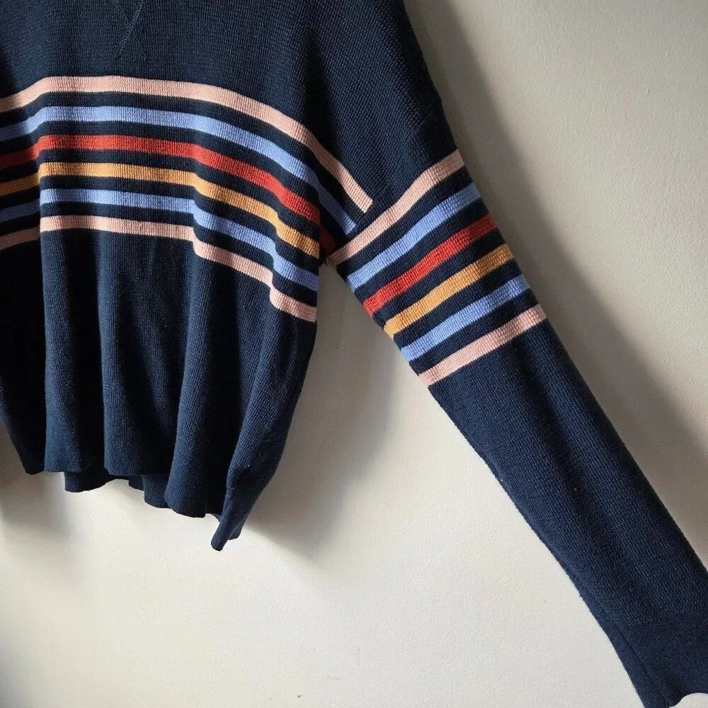 EUC ALTAR'D STATE CREW NECK WOOL BLEND STRIPED SWEATER TOP SIZE M